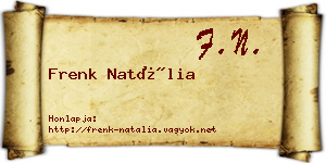 Frenk Natália névjegykártya