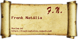 Frenk Natália névjegykártya